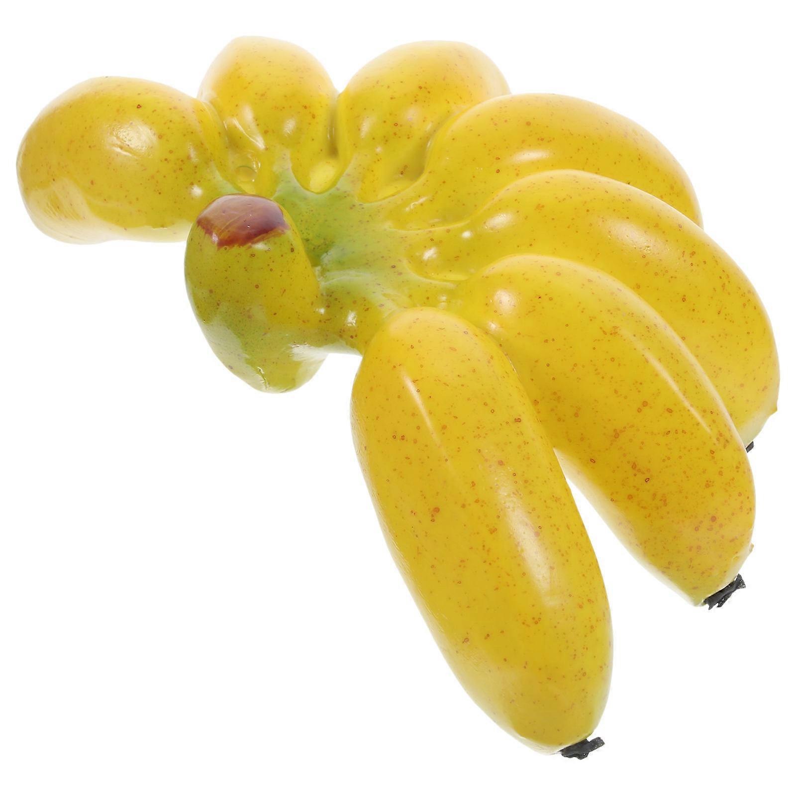 Artificial Foam Banana Bunch Fake Fruit for Display 5Pcs Yellow Ornament