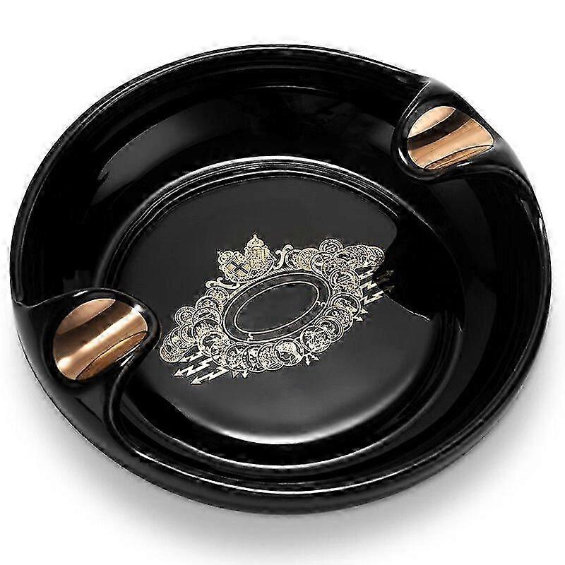 Ceramic Vintage Double Slot Large Diameter Cigar Ashtray