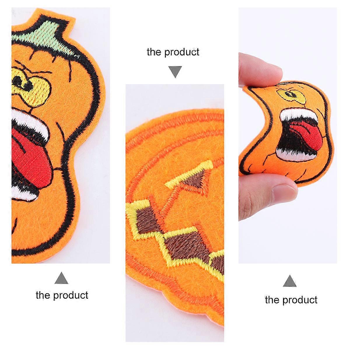 Pumpkin Embroidery Patch Cloth Sticker for Decor 1Set 18 Pieces
