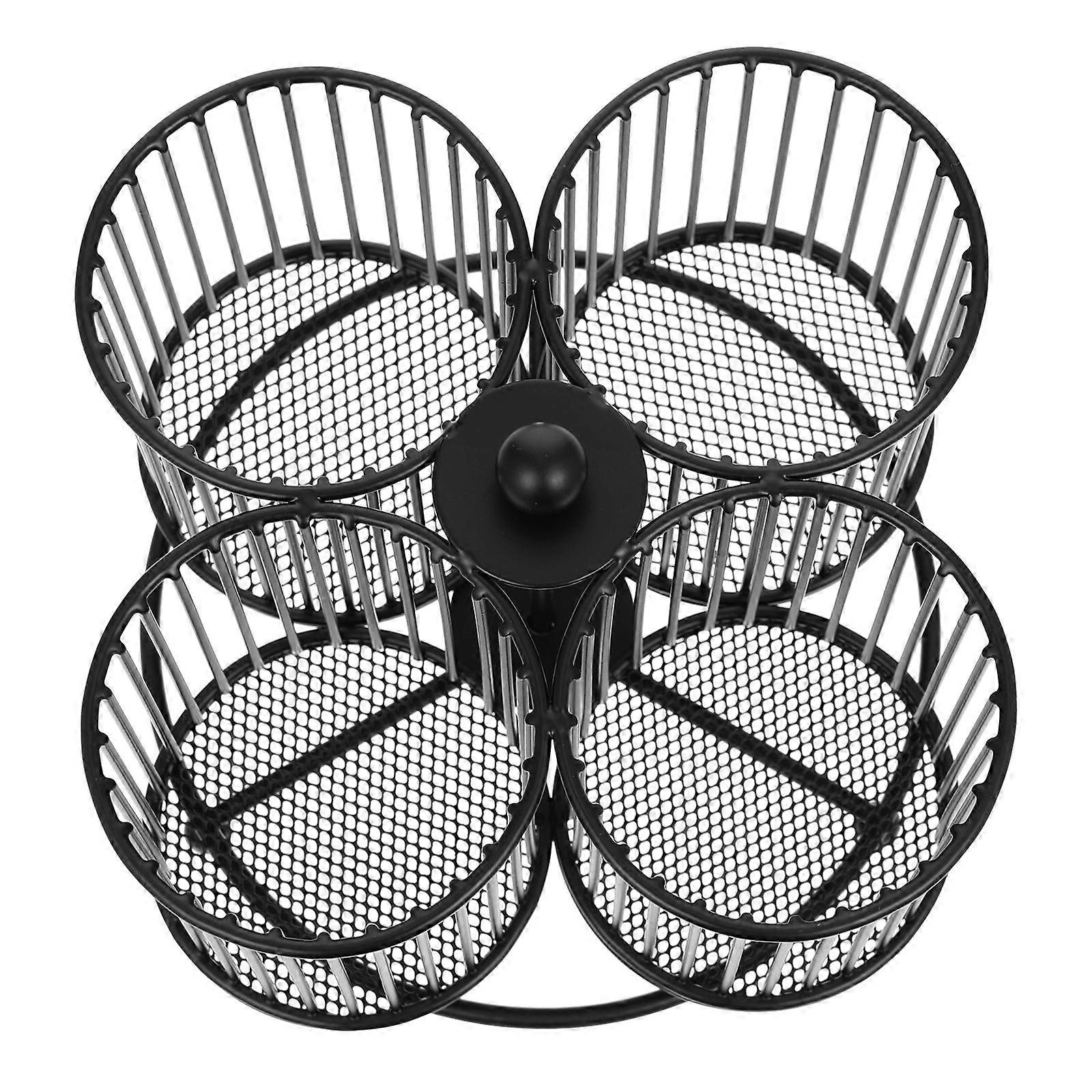 Black Rotate Pencil Cup Desk Pen Container for Storage 2Pcs