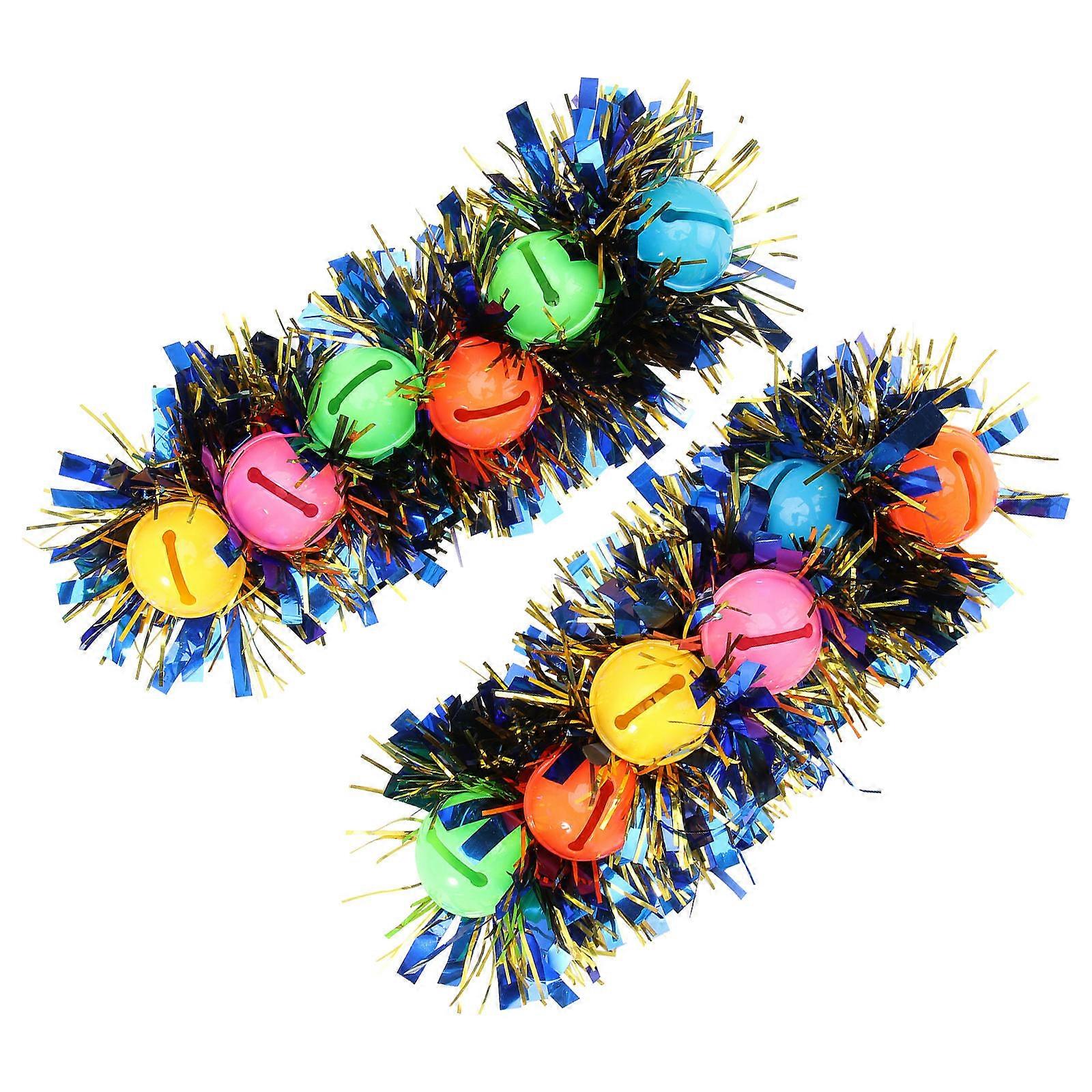 Dancing Show Bracelet Plastic for Performance Decor 2Pcs Wool Bell Bangle