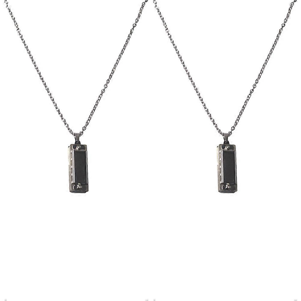 Mini Harmonica Necklace Pendant For Kids And Adults In Silver Color With Airtight Design 2Pcs