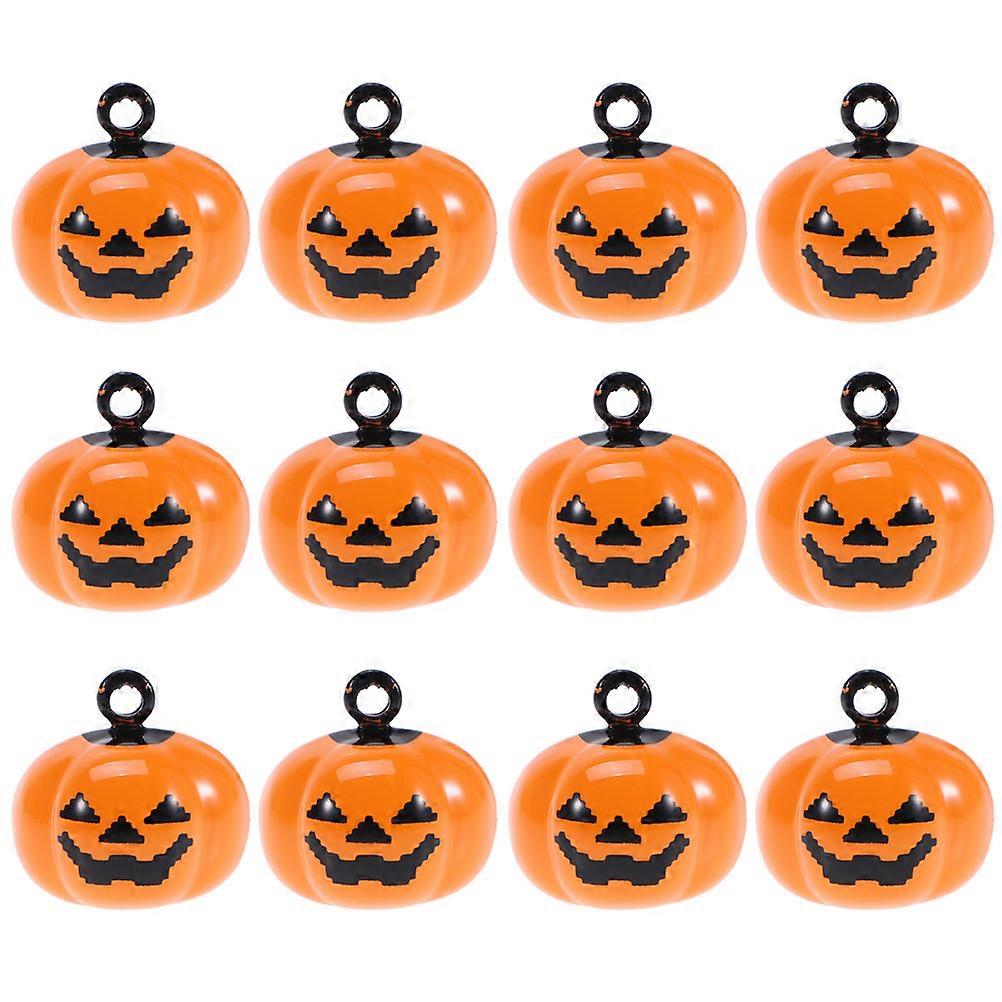 Pumpkin Pattern Pet Mini Bells for Pet Collar Pendant 24Pcs Set