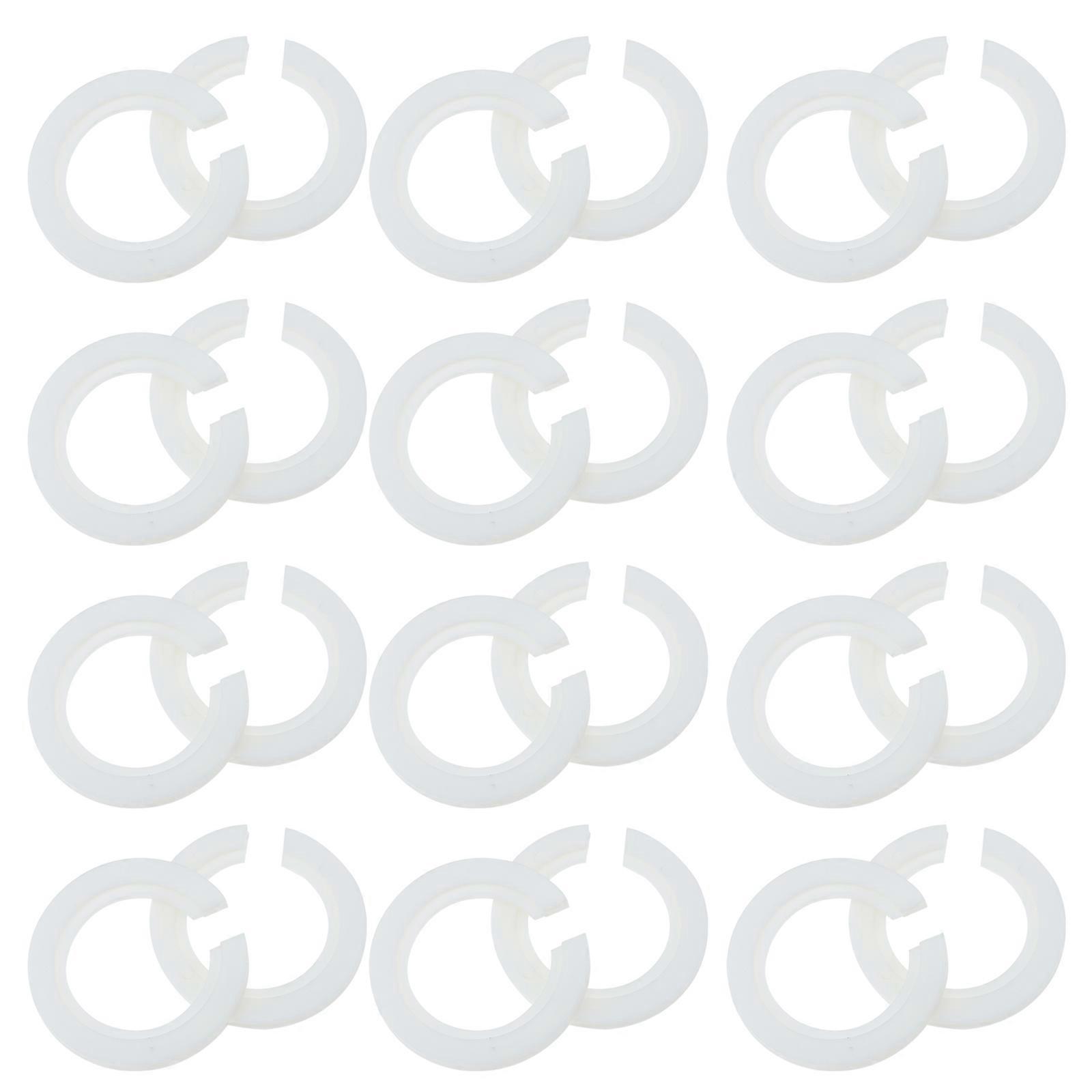 Plastic Lamp Shade Ring Converter for E27 to E14 Lampshade 48Pcs White