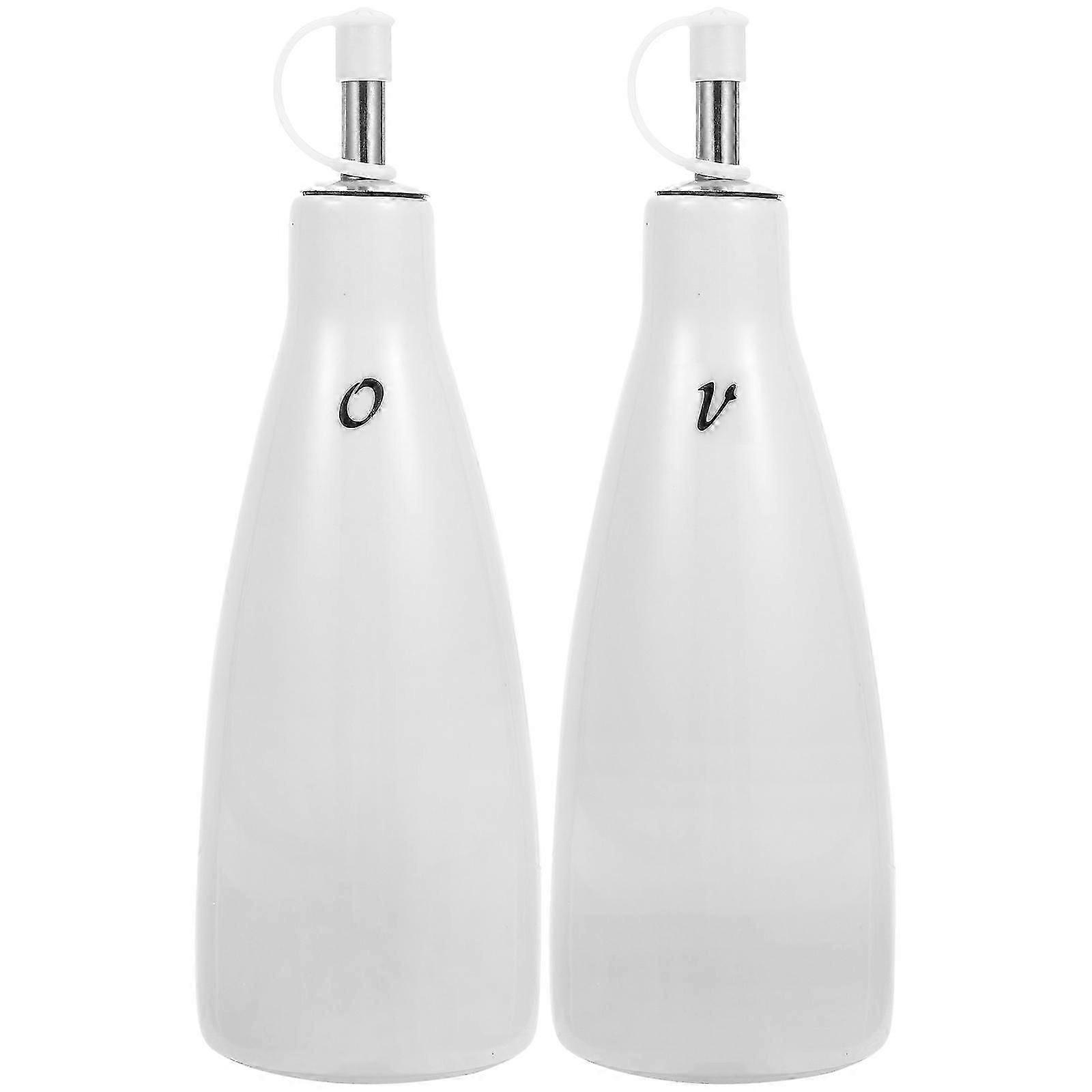 Vinegar Bottles Multi Function Oil Container Vinegar Storage Bottle for Kitchen 21X7X7CM Ceramic Easy to Clean 2Pcs