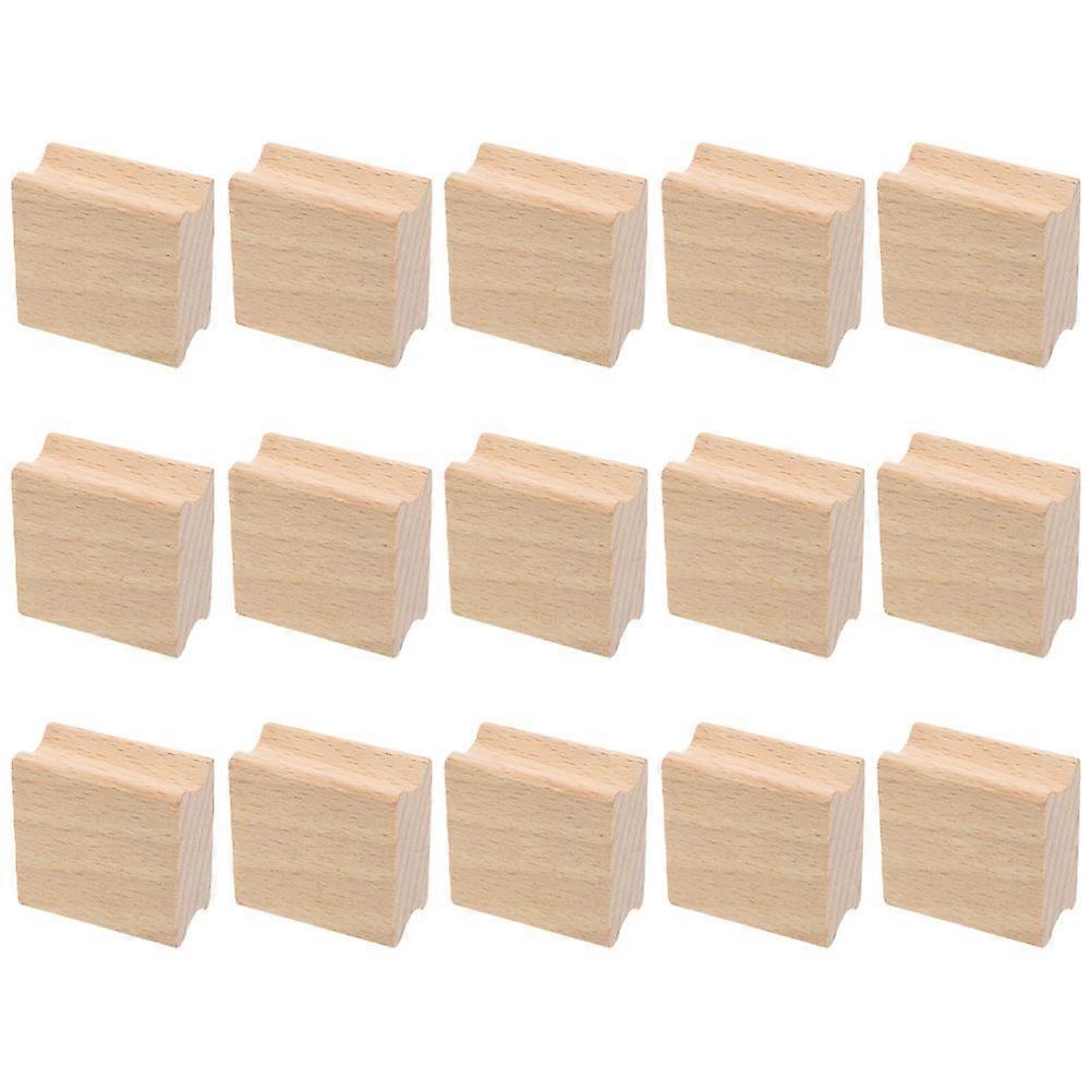 Wooden Stamp Seal for DIY Crafting with 15Pcs Blank Stamps Set