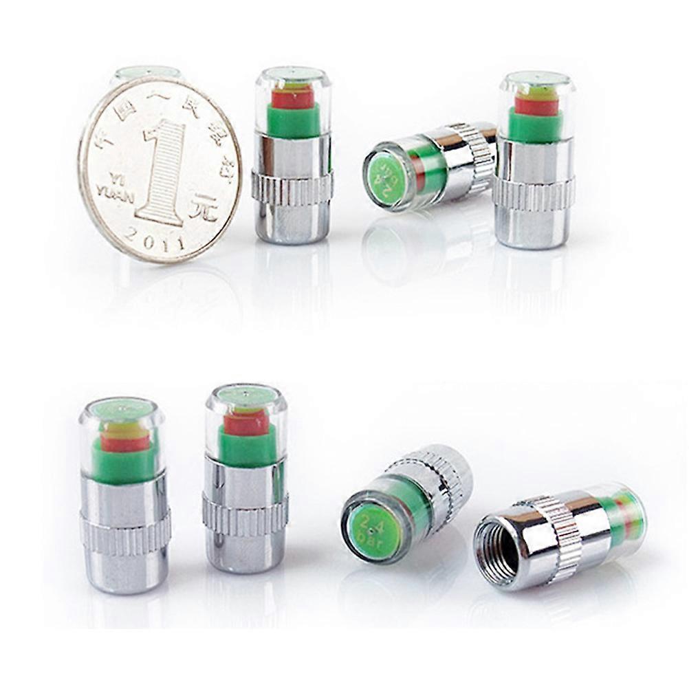 Däcktrycksmätare Däckkapslar för visuell varning 4 st