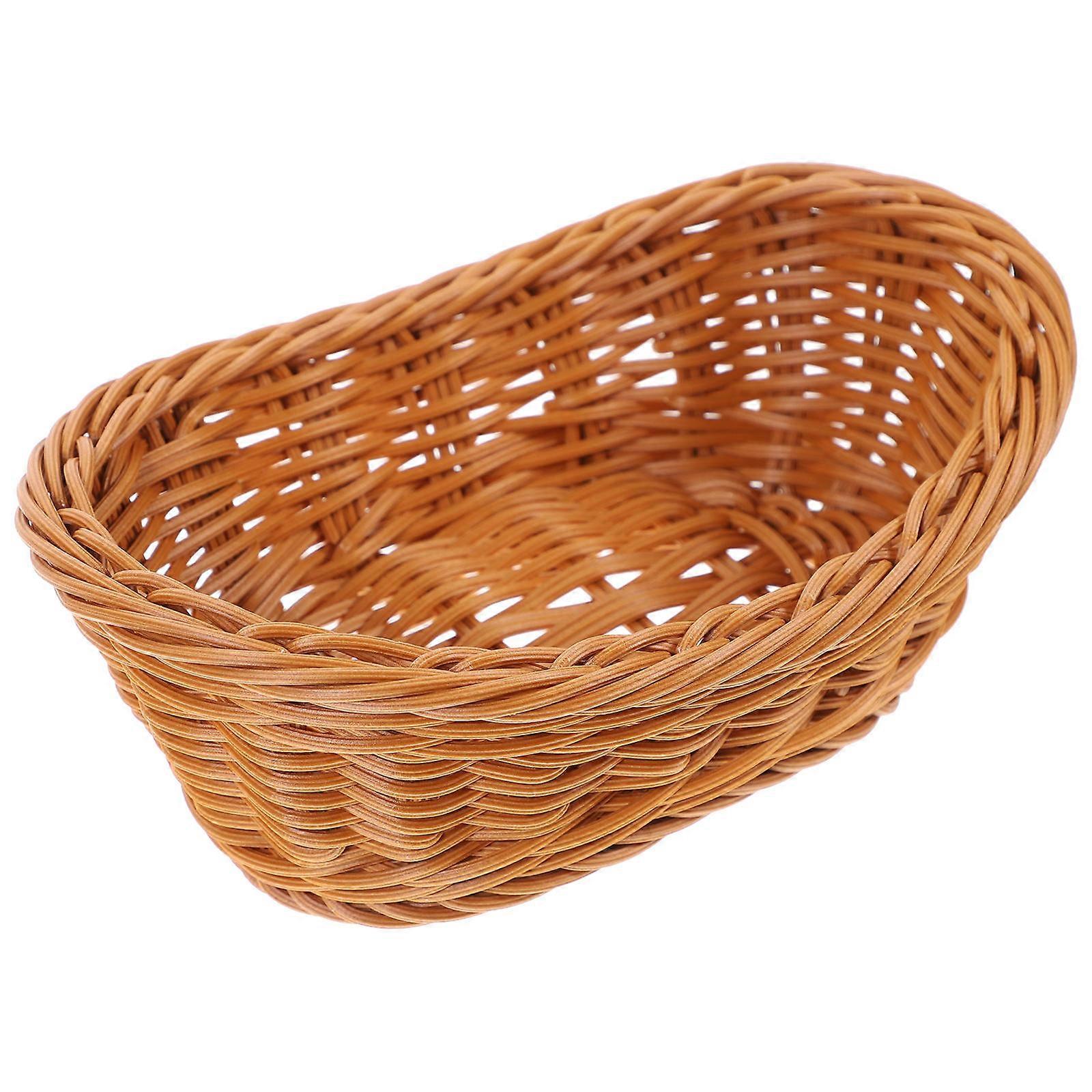 Multi-Function Bread Basket Kitchen Storage Holder 2Pcs Light Brown