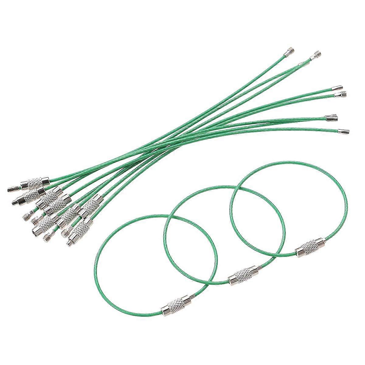 Steel Wire Loop Key Rings 20 Pcs Designed For Daily Use Suitable For Holding Keys Luggage Tags And ID Tags Green
