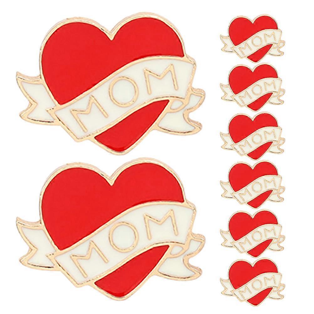 Red Mom Brooch Pin Set for Special Occasions 16Pcs Enamel Alloy Lapel Pins