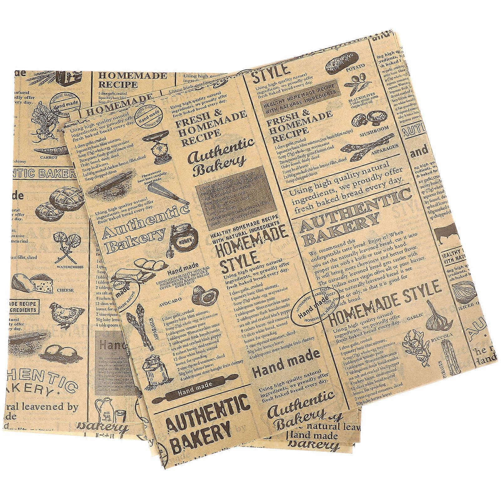 Khaki Burger Paper Oilproof Packaging Paper for Home Use 50 Sheets