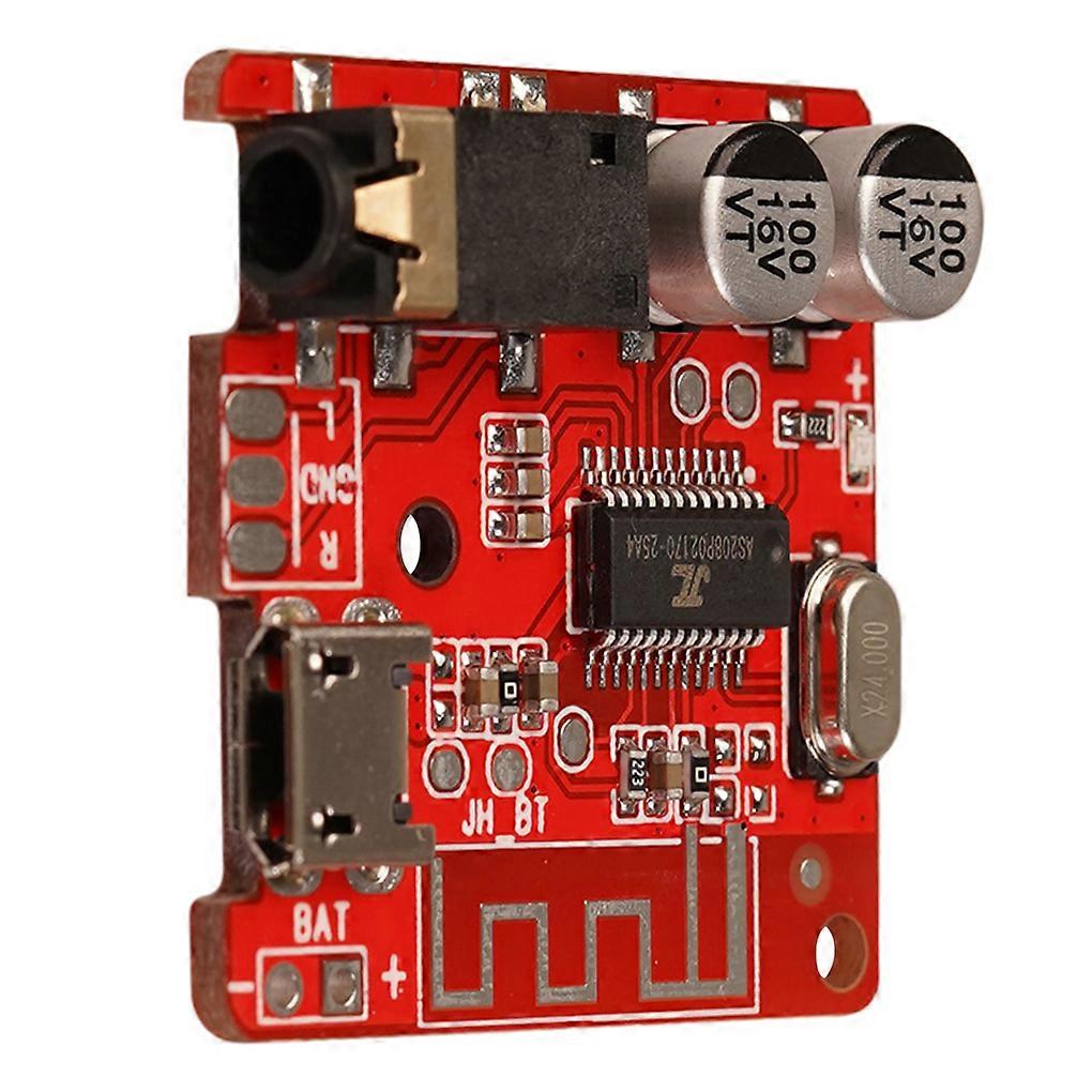 Bluetooth Receiver Module Car Wireless Audio Receiver Module USB 3.5mm Interface DIY Circuit Board, Red