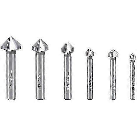 6Pcs Countersink Drill Bit Metal Countersink Wood HSS Countersink 90 Degree
