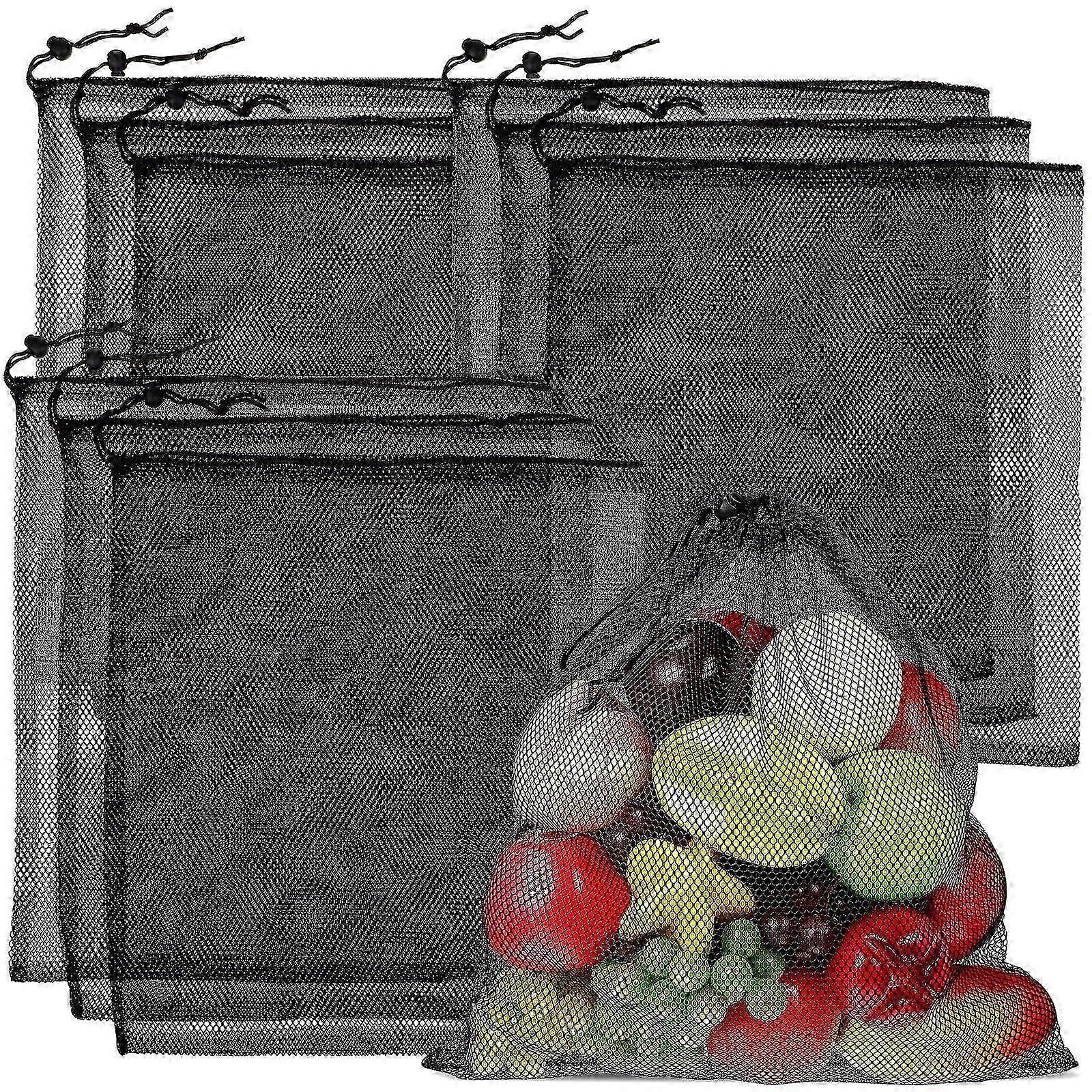 2025 Latest Model  10 Pcs Drawstring Mesh Bag Bags for Sports Laundry Camping Vegetable Net Beach