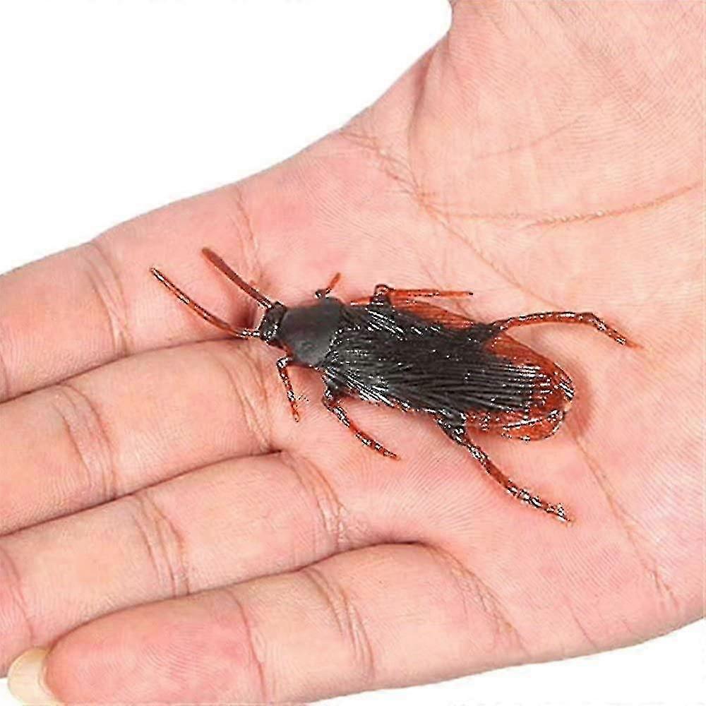 12pcs Realistic Simulation Plastic Fake Cockroach Roach Novelty Bugs Joke Toys For April Fool's Day