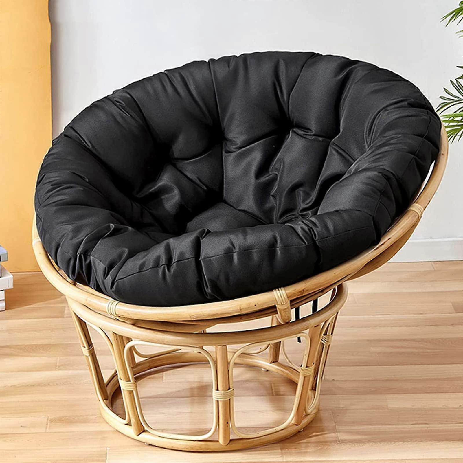 BlackChair Cushion 100x100 Cm Round Cushion for Polyrattan and Hanging Chairs Cozy Soft Foam Padding for Indoor Outdoor