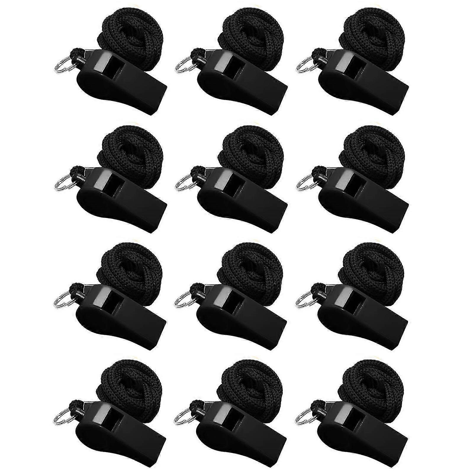 12 قطعة صفارات رياضية ملونة مع الحبل بصوت عال هش عالية ديسيبل صغيرة الحجم صفارات الحكم المحمولة