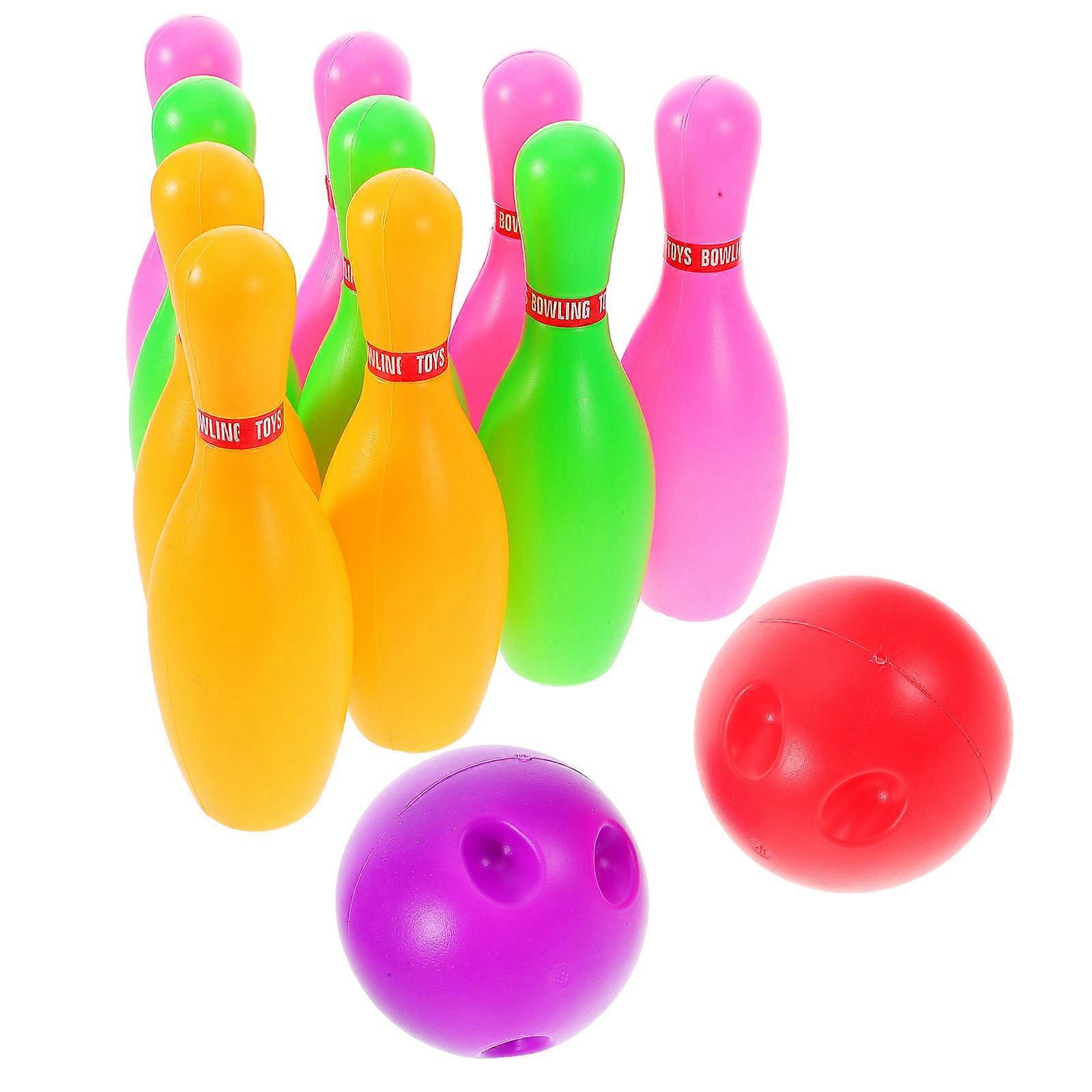 Kids Bowling Set For Indoor Play And Party Games 2 Sets Plastic Toys For Fun Interactive Game