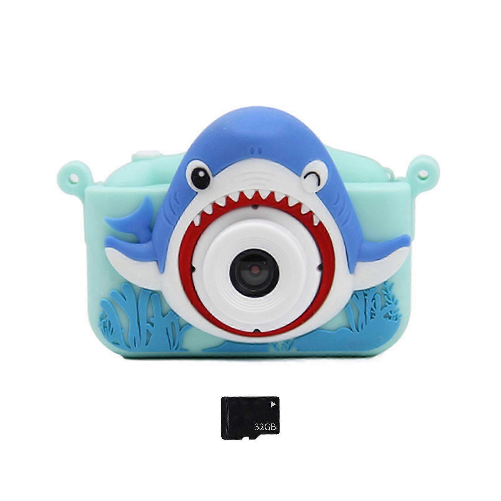 25-26 Kids Camera - 2000W Pixel, Dual Lens, Dinosaur Design, Soft Silicone, Rechargeable