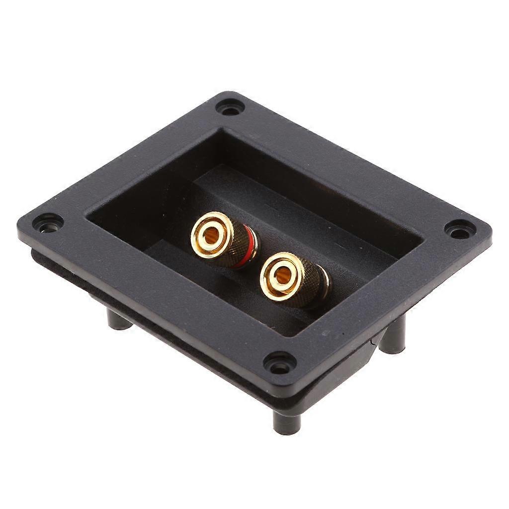 Car Stereo 2-Way Speaker Box Terminal Square Spring Cup Connectors Black