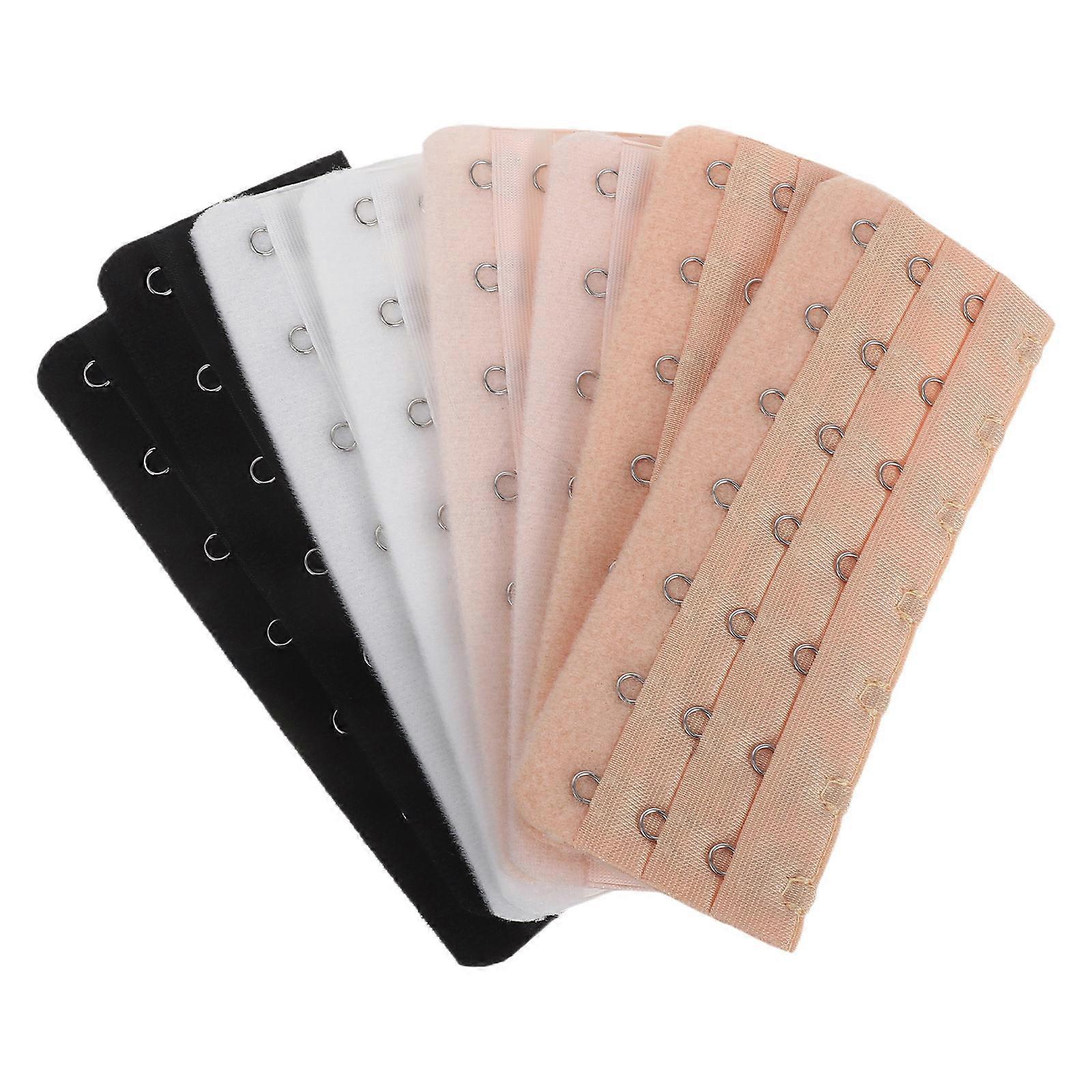Bra Band Extender Hook and Eye Closure for Maternity Nursing Bras Made of Assorted Color Polyester Durable 8Pcs