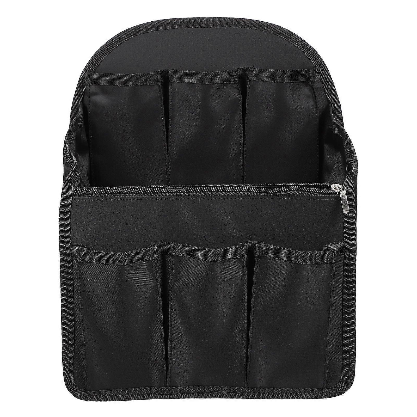 1pc Multi-slots Divided Backpack Interior Bag Backpack Organizer Insert (Black)