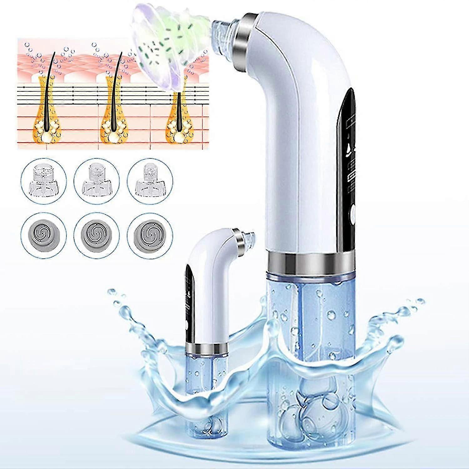 Blackhead Remover Vacuum,rechargeable Facial Cleansing Brush With Lcd Screen