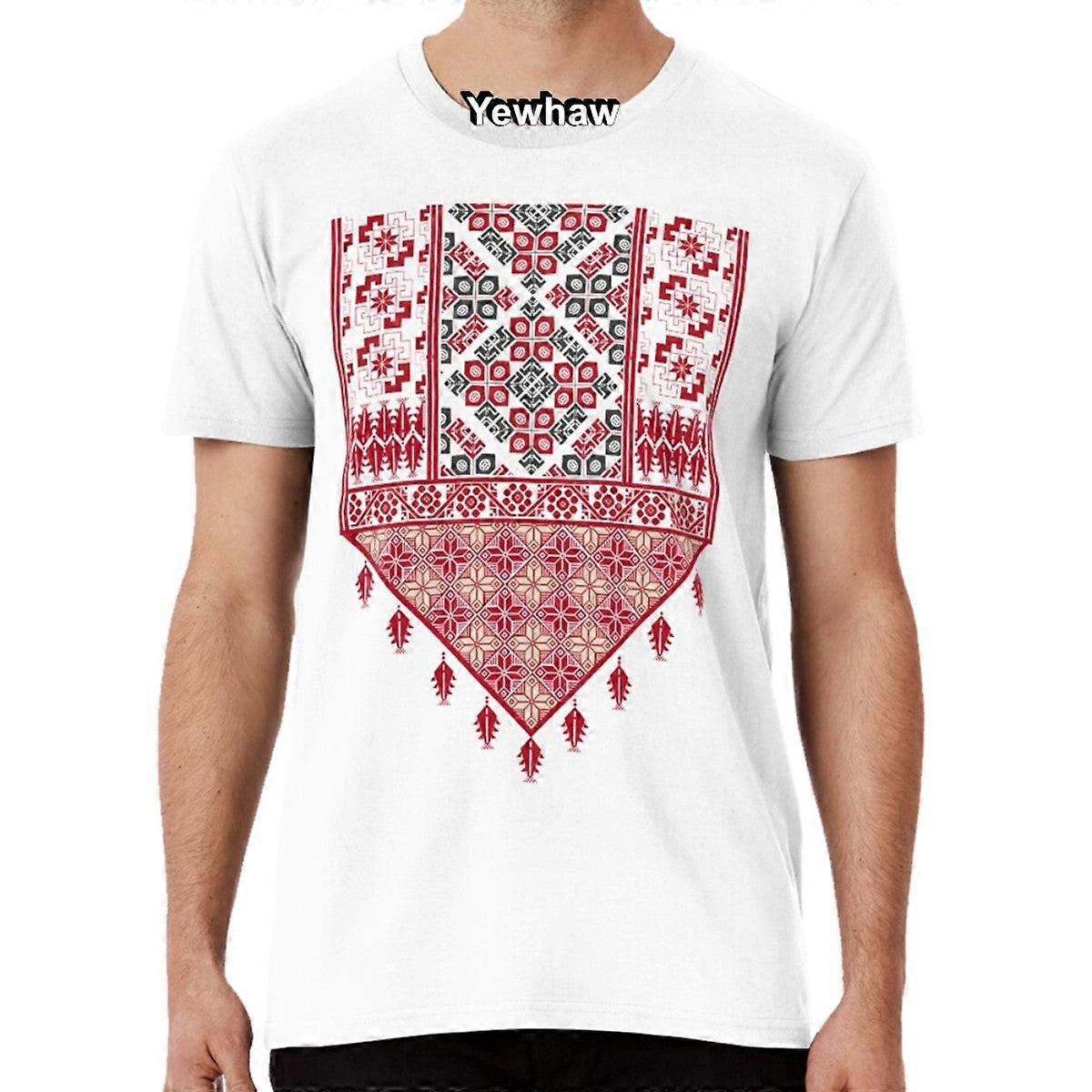 Palestinian Embroidery Tatreez Cross Stitch Art Design Arabic T-shirt