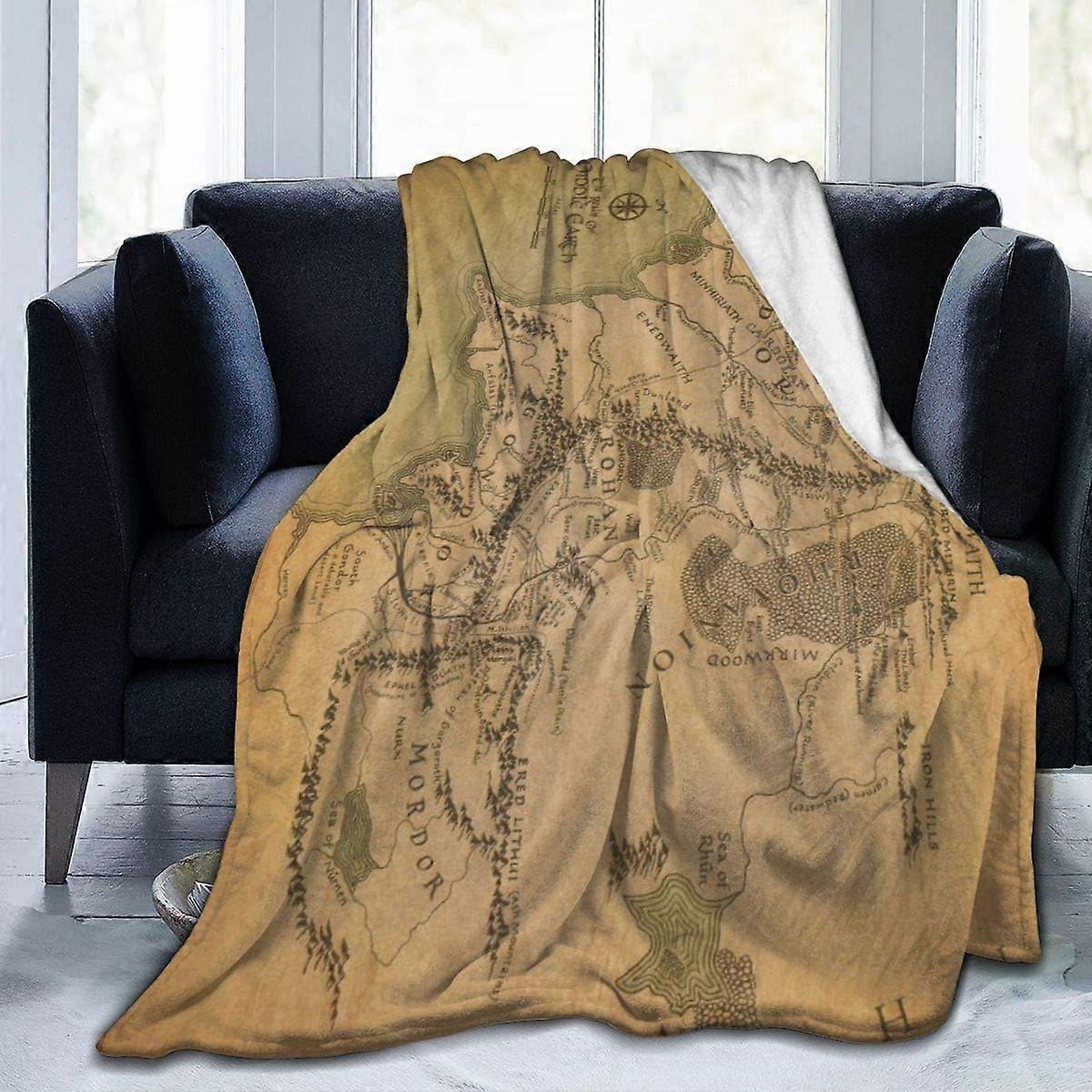 Map Blanket Oversized Warm 150x200cm Soft AntiPilling Flannel 3D Print For Adults And Kids