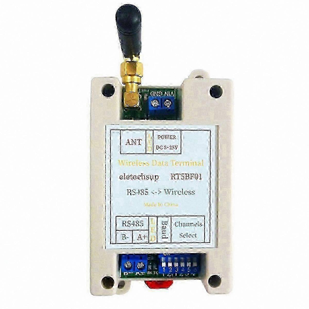 RS485 Wireless Transceiver Module, 20DBM -121dBm UART Transmitter Receiver, Modbus RTU Protocol, Din Rail Mountable, DIP Switch Configuration, DC 12V-