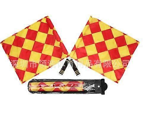 2pcs Referee Football Soccer Flag Sponge Handle Signal Flags With Bag - Athletic Competition Track Sports Training Field
