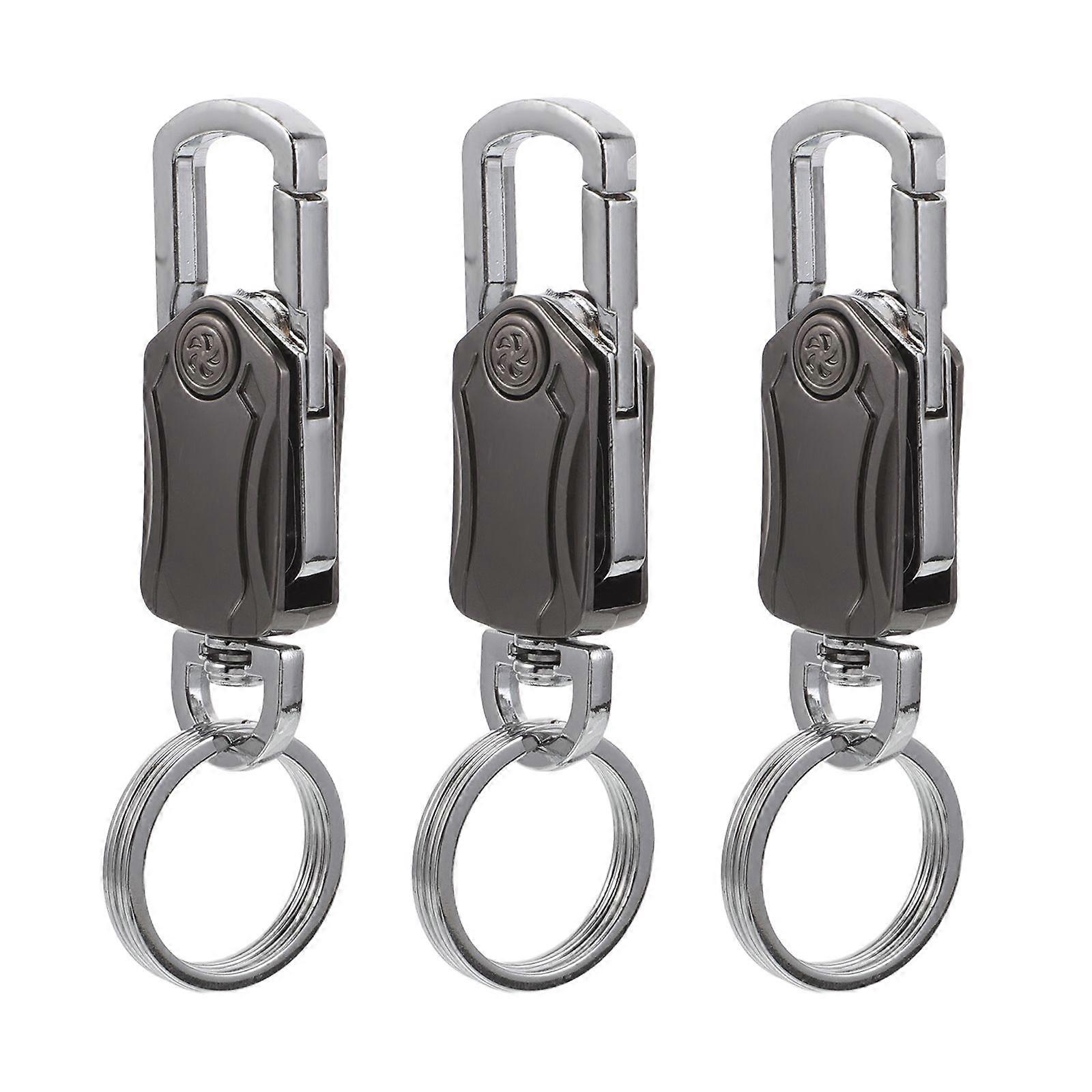 3pcs Metal Key Chains: Creative Metal Fidget Spinner Keychain Set - Retro Finger Pendant Keyring - Rotating Fidget Toy Bag Charm For Backpack, Purse, 