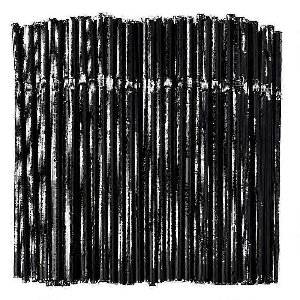 100/200/500pcs Flexible Bendable Black Plastic Drinking Straws Disposable for Beverages