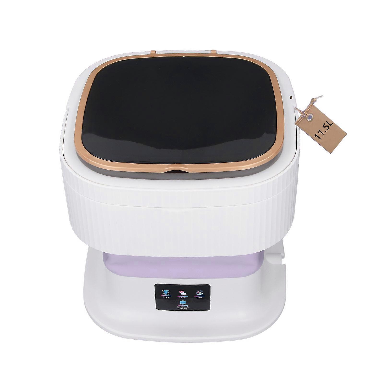 Portable Washing Machine 11.5L Large Capacity 3 Timer Modes Mini Foldable Washer with Drain Hose for Underwear Baby Clothes US Plug 100-240V Purple