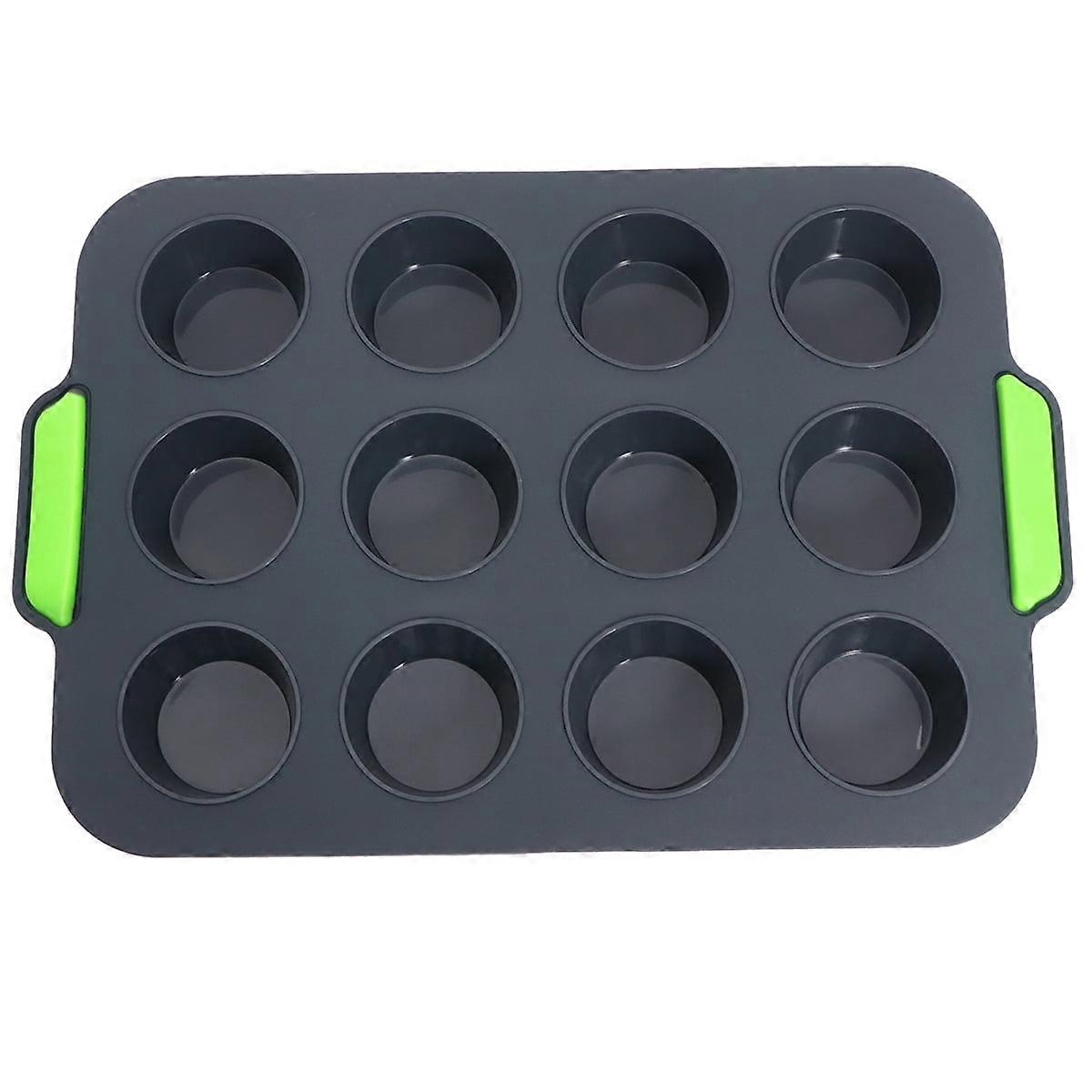 CALLARON Silicone Cupcake Pan 12 Grids Mini Cake Mold