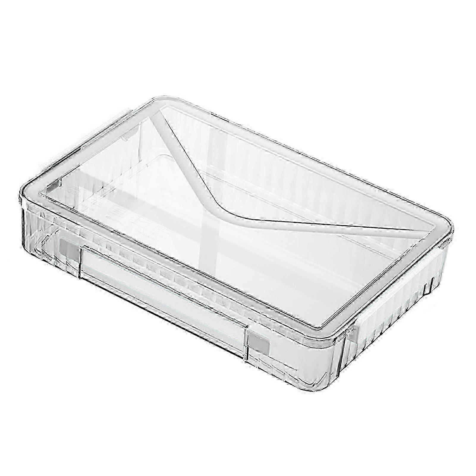 Certificate Storage Box Large Capacity Transparent Portable Scrapbook Paper Storage Case with Handle for Document File White