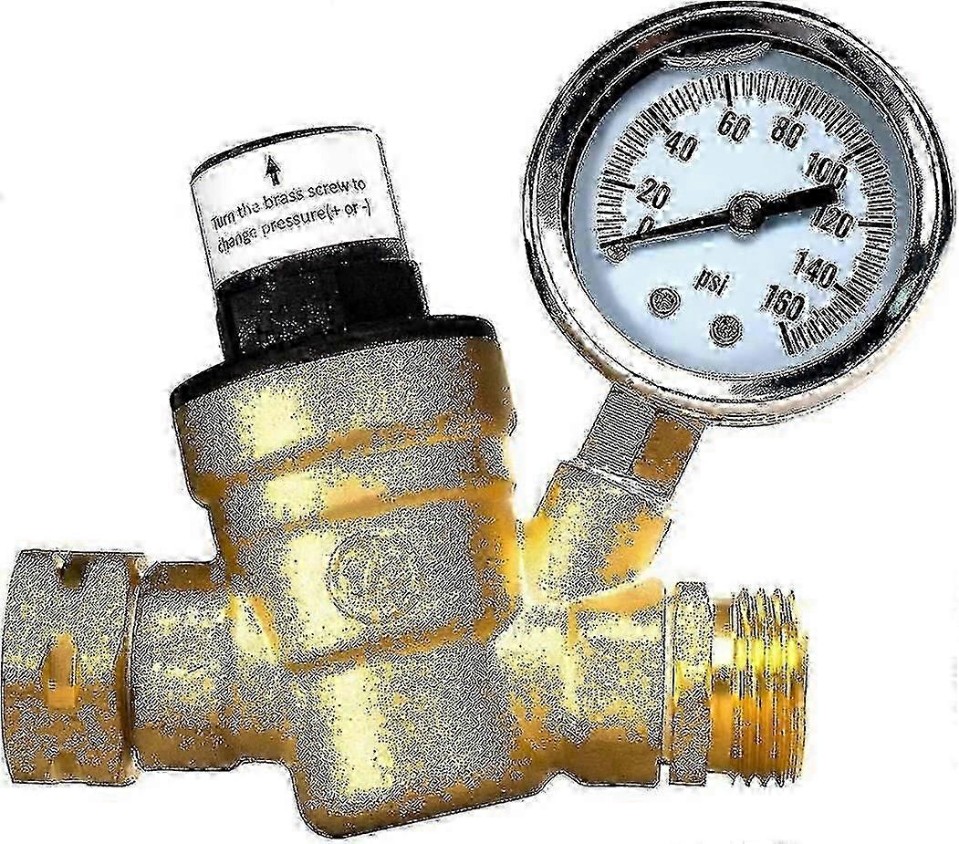Adjustable Water Pressure Regulator With Gauge And Filter Happy H