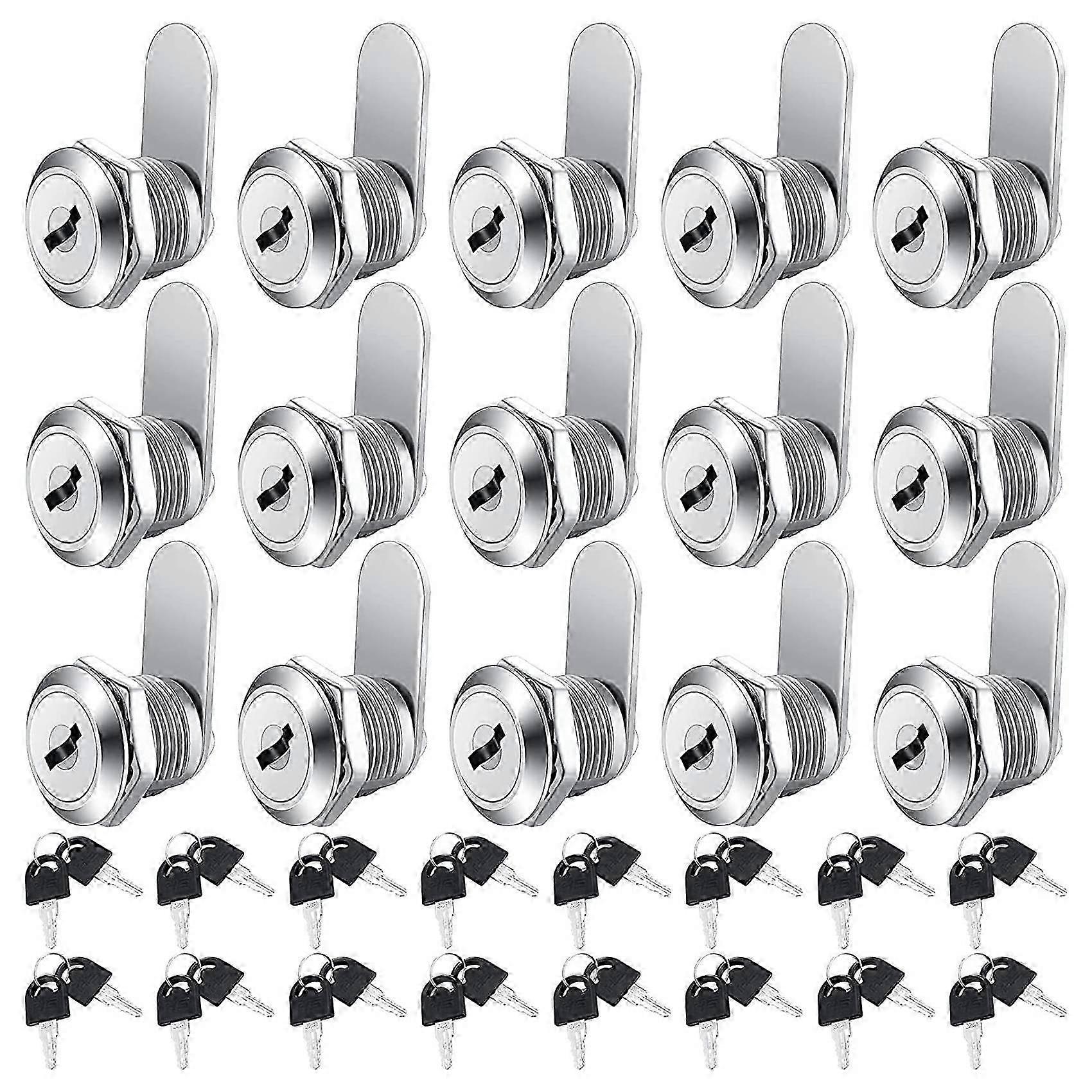 Secure Cabinet Cam Lock 16 Pieces Keyed Alike for Drawer File 5/8 Inch