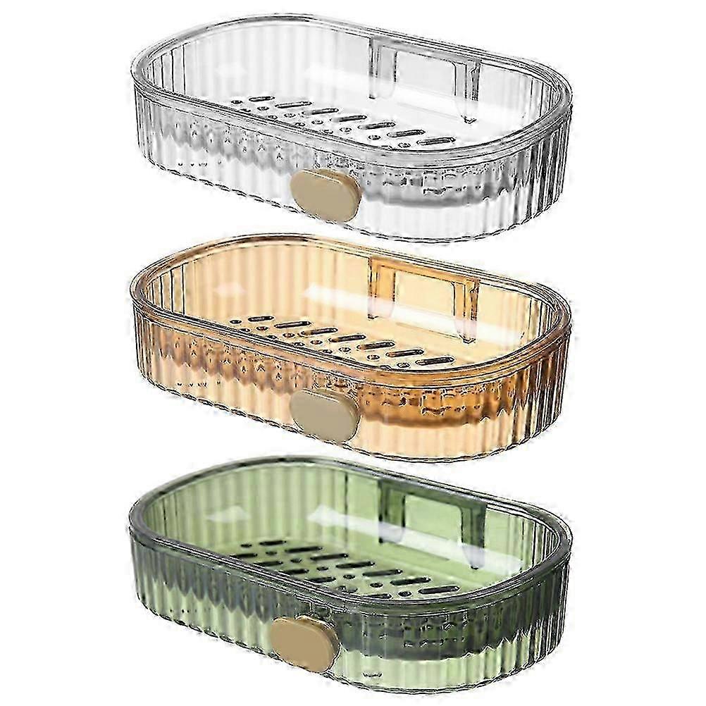 Wall Mounted Soap Dish Kitchen Accessories Plastic Simple Style 3Pcs Edition 1107