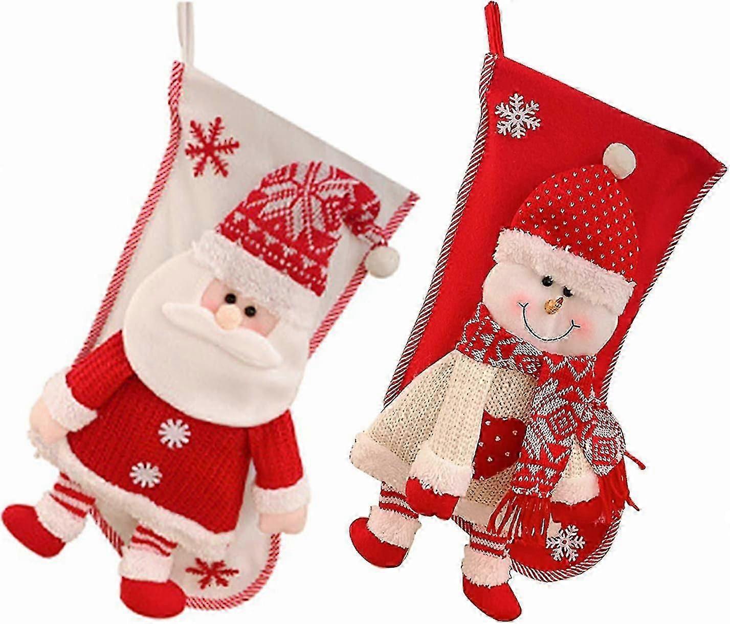 Christmas Stockings Christmas Stocking Bag Christmas Stocking Hanging, 2 Pcs Large Xmas Gift Bag Christmas Socks Pxcl--