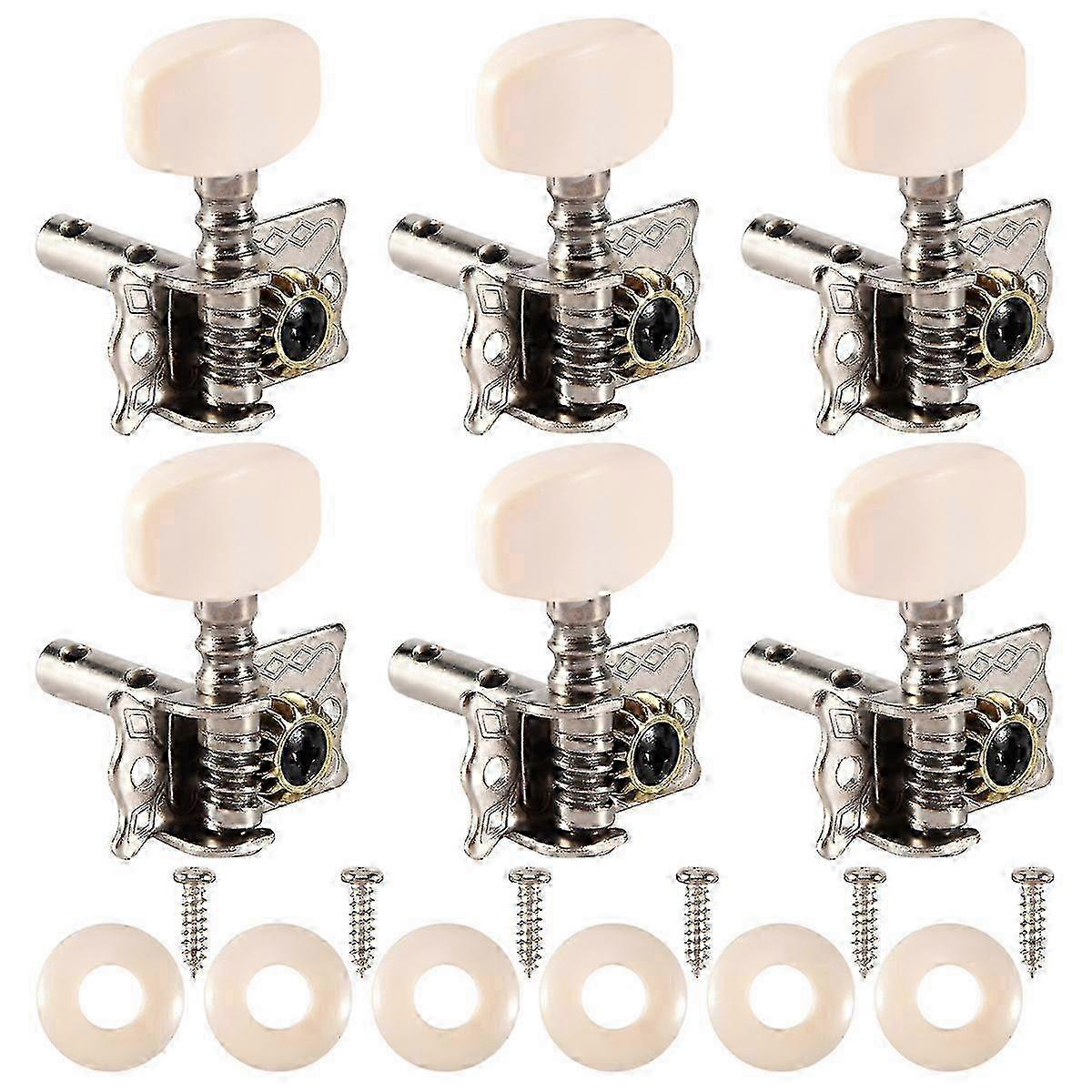 6-Piece Acoustic Guitar String Tuning Peg Set - Quality Tuners for Strings