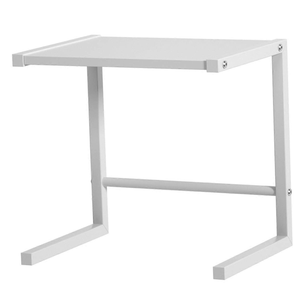 Metal Oven Stand For Microwave And Air Fryer Shelf  SpaceSaving Countertop Organizer Easy Assembly White Compact Rack