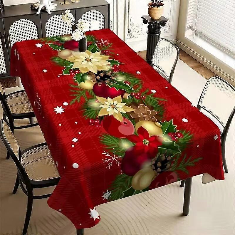 Tablecloth waterproof Christmas red rectangular high-end decorative tablecloth