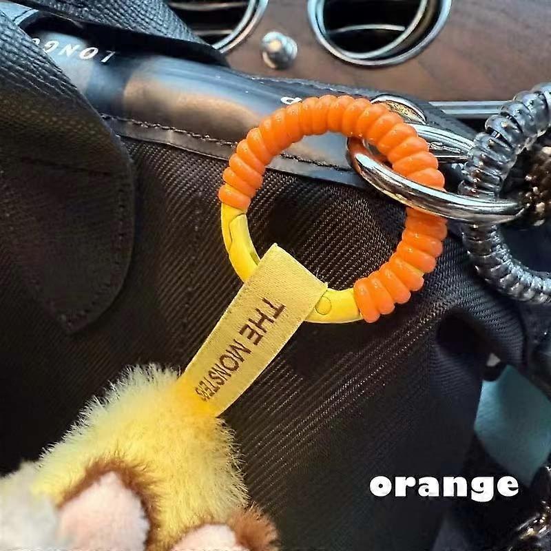 2-6 pcs For Labubu Anti-drop Keychain Buckle With Silicone Rope Protection Ring Colorful Winding Fixed Anti Drop Keyring
