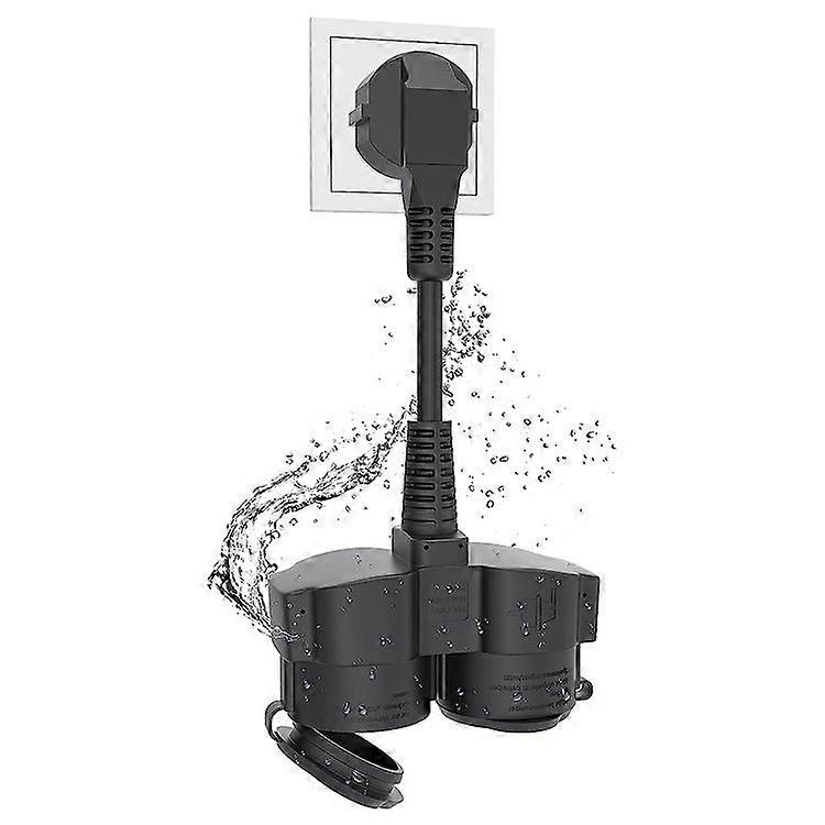 For double plug for socket extension cable with 2 schuko sockets multiple socket