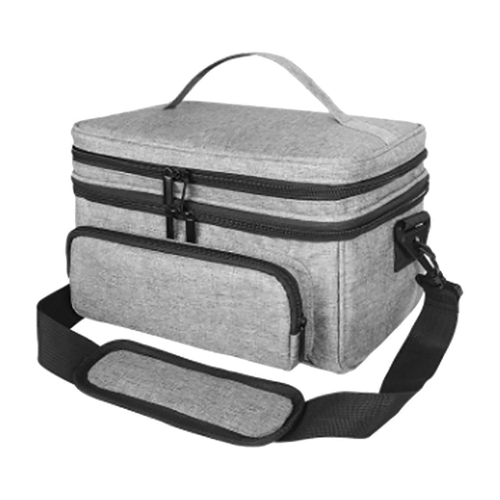 Multipurpose Pills Bottle Organiser Bag with Customizable Dividers Reflective Trim for Healthcare Essential  Light Grey