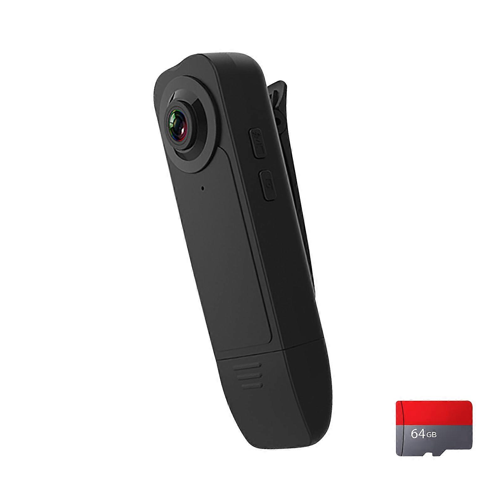 A18 1080P Portable Clip On Action Camera With Night View For Outdoor Sports And Security Monitoring Multicolor