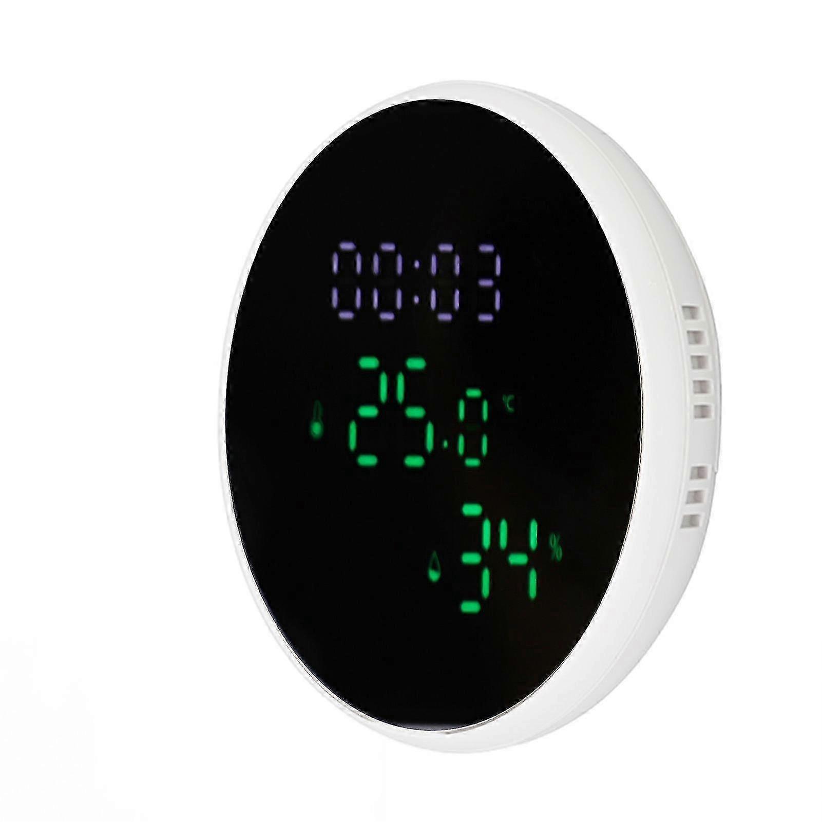 WiFi Thermometer Hygrometer High Accuracy Voice Control Smart Temperature Humidity Sensor with LED for Homes Office
