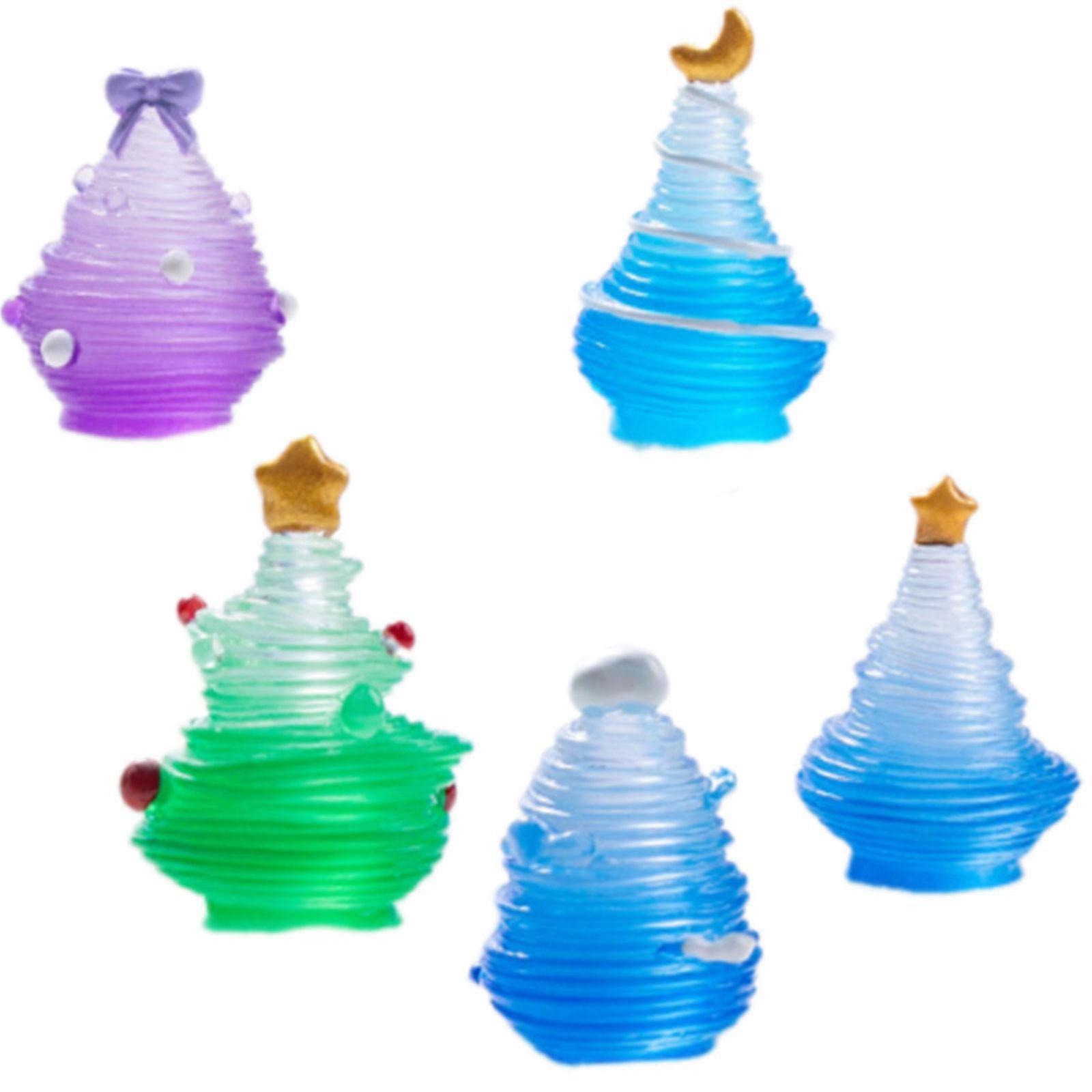 Finish Handmade Craft For Winter Snow Landscape Miniature Display Multicolor