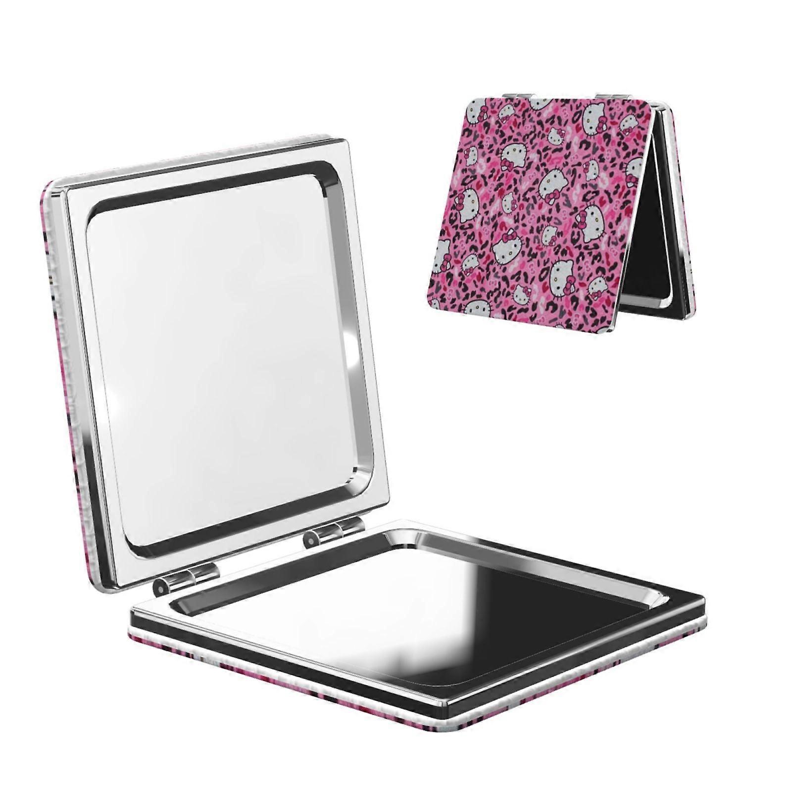 Hello Kitty Pocket Mirror, Portable Magnifying Compact Travel Makeup Mirror, 2-Sided Handheld Small Mirror